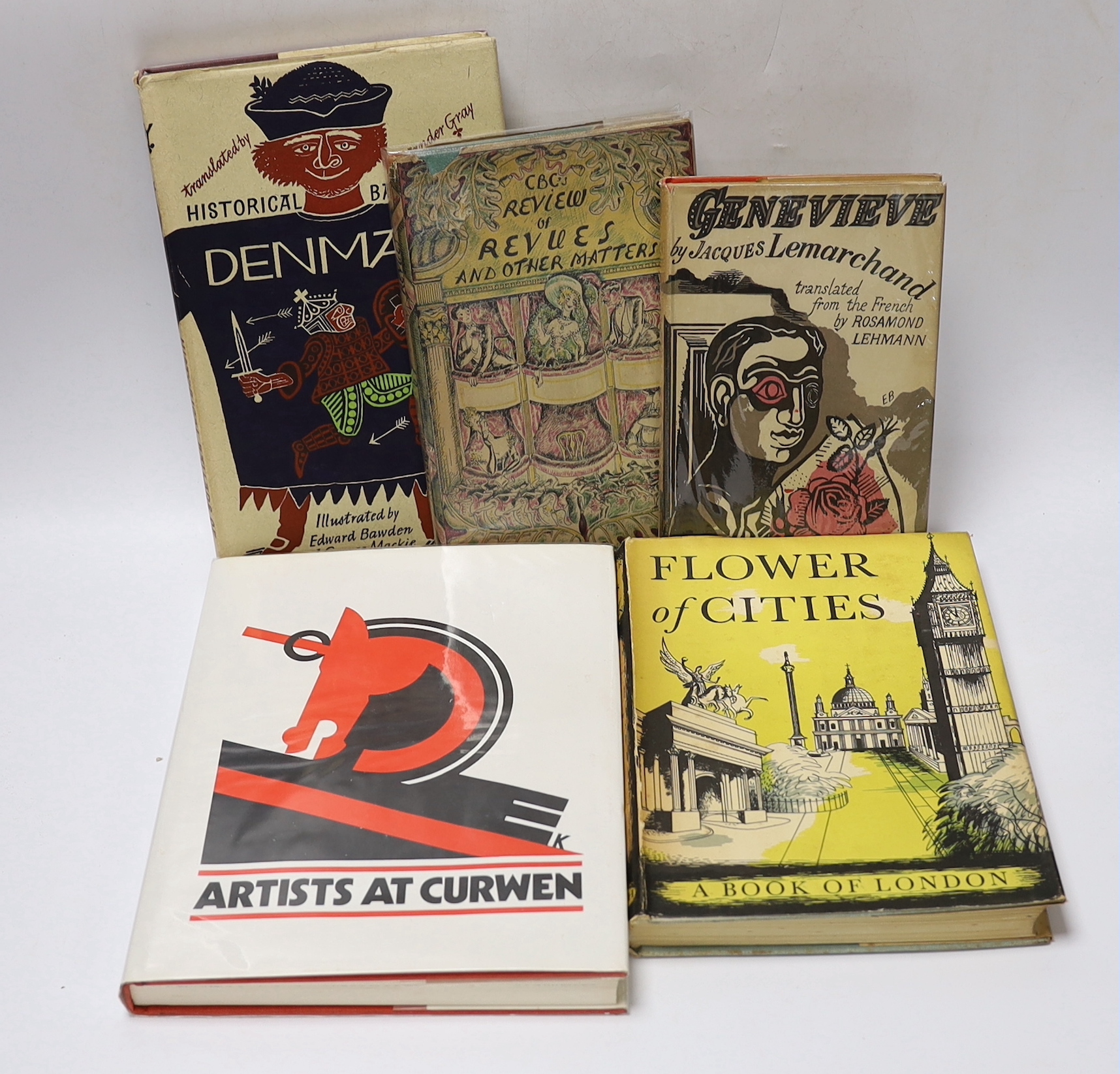 Bawden, Edward - 10 works with dust jacket and other illustrations by Edward Bawden, consisting - B.C [Cochran, Charles B] - Review of Revues, 1930; Lemarchand, Jacques - Genevieve, [1947]; Huxley, Elspeth - The Walled C